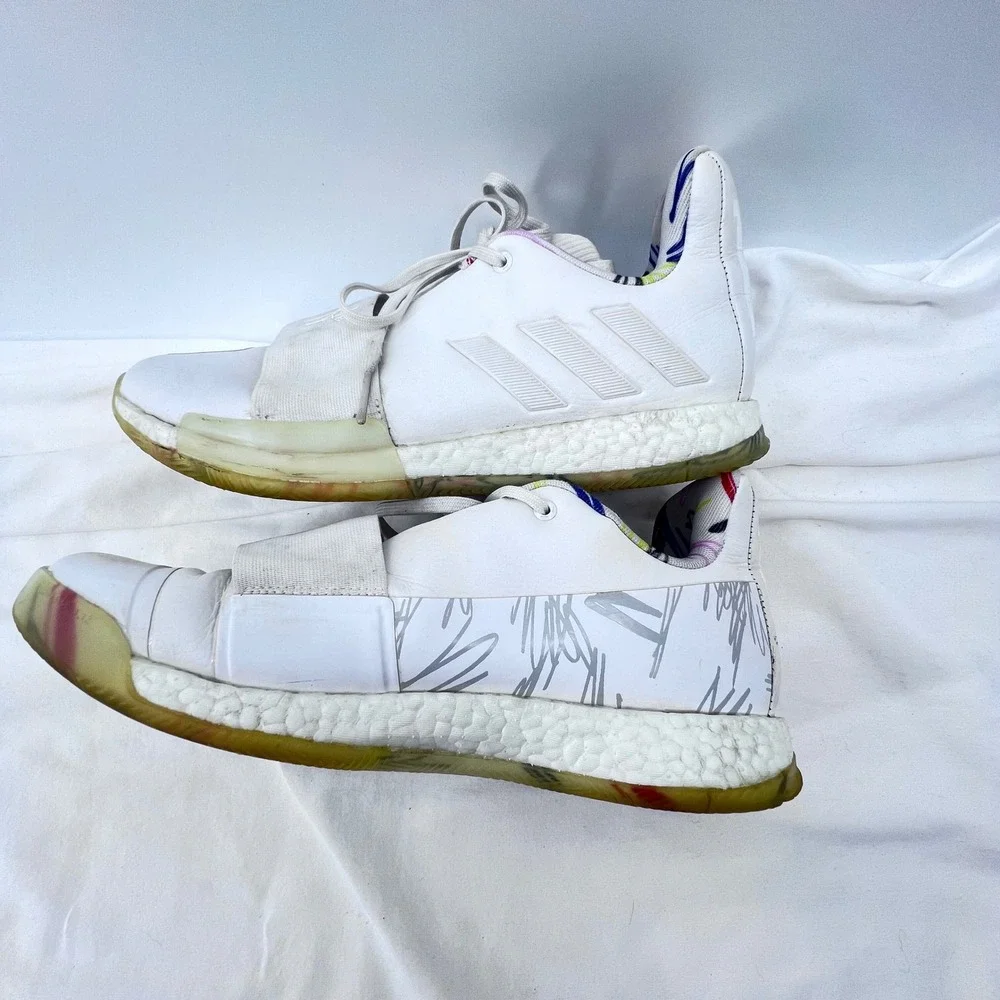 Adidas Harden Vol 3 Different White Multi Mens Basketball Shoes G26813 Size 9.5